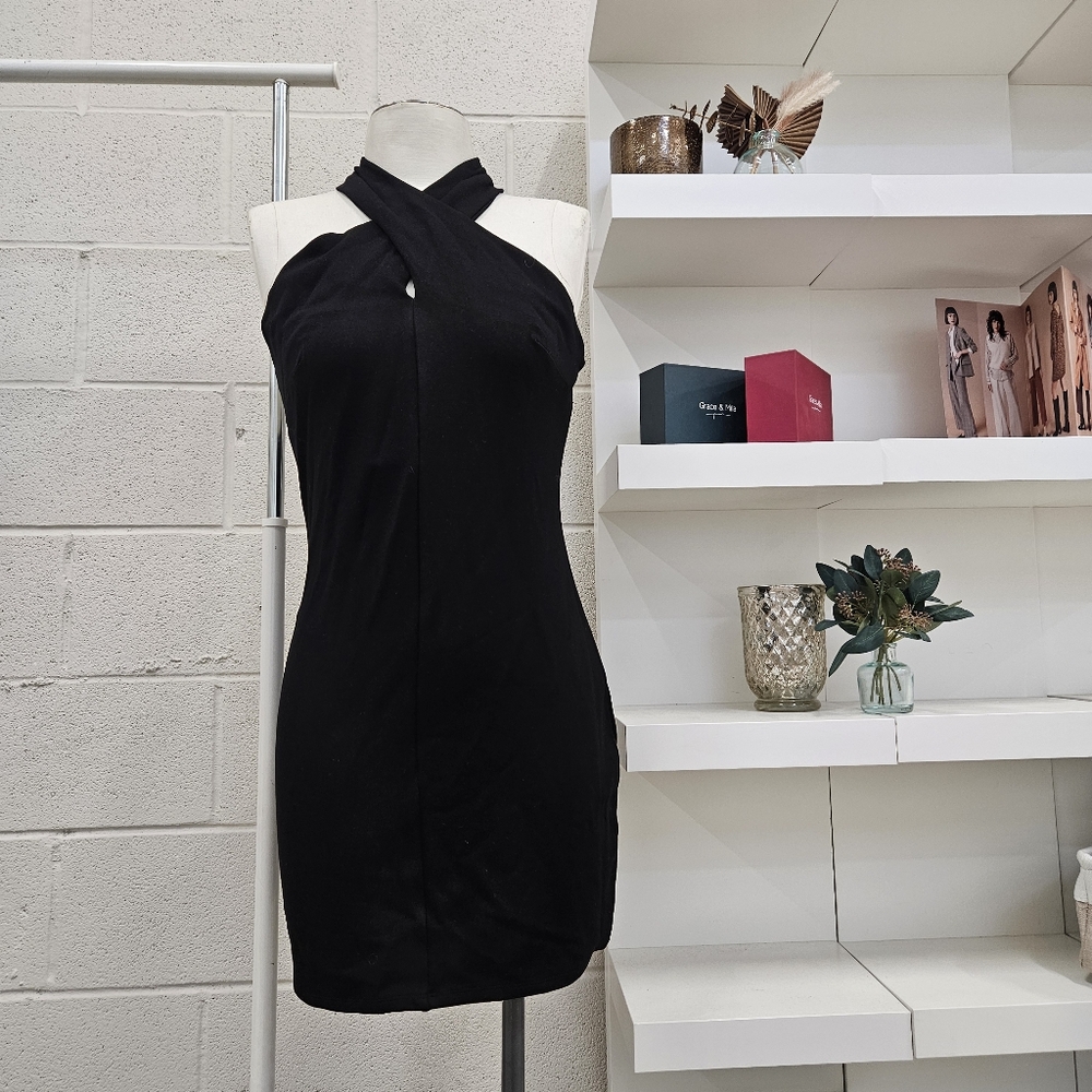 Cross front neckline dress